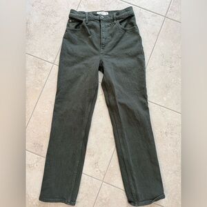 Abercrombie & Fitch The 90’s Straight Ultra High Rise Green Denim Jeans 0S